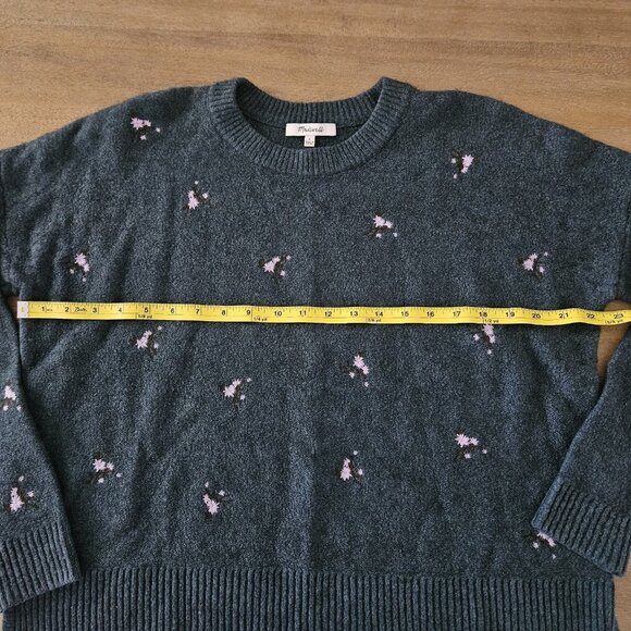 Madewell Plus Embroidered Cross-Stitch Floral Pullover Sweater – Size S - Picture 7 of 8